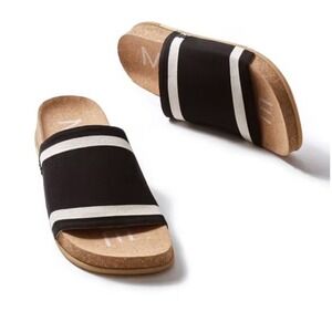 Message The Shaw Frame Slide in Black Cream Stripe Size 41 US 11 11.5